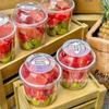 Caixa de embalagem descartável para frutas, balde de sobremesa, copo para pescar frutas, caixa transparente para frutas secas, tigela especial de grau alimentício para pó de gelo