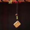Pendente de Corrente para Celular de Pequena Cabacinha em Jacarandá Chaveiro de Carro Yiming Xianyuan Presente Criativo Pingente para Homens e Mulheres
