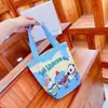 Ilustração Fofa de um Filhote, Bolsa Tote de Lona em Formato de Balde, Bolsa de Maternidade Estilo Coreano para Meninas, Bolsa de Almoço, Bolsa Pequena para Trabalho