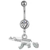 Novo Anel de Umbigo Colorido com Zircônia Aço Inoxidável Ponta Dupla Coração Strass Piercing de Umbigo Body Piercing Anel de Mamilo 24H em Estoque