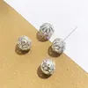 6 Esferas Vazadas de Liga com Zircônia Incrustada Flor Ágata Cristal Fio Pulseira Joias DIY Atacado