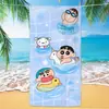 Toalha de banho de secagem rápida infantil de grandes dimensões Giz de cera Pequena nova toalha de praia Microfibra Velo de dupla face Toalha de praia com impressão digital