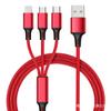 Nylon tecido de carga rápida um-para-três logotipo de impressão de presente para Apple Android typec cabo de dados três-em-um