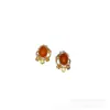 Pendientes de aro estilo corte retro antiguo chapado en bronce antiguo estilo occidental oro antiguo ágata roja filigrana trabajo pesado nicho