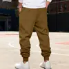 Pantalones deportivos casuales para hombre transfronterizos con cordón, nuevo estilo europeo y americano de Amazon, pantalones largos holgados de color liso, pantalones apilados con puños para primavera y otoño