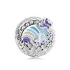 Cuentas Panjia acero titanio agujero grande gota aceite accesorios con cuentas acero inoxidable pulsera DIY colgante Joyería Pandora