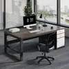 Escritorio de oficina, estación de trabajo para empleado, juego de muebles de oficina incluyendo escritorio y silla, escritorio ejecutivo, escritorio para computadora en casa, escritorio de escritura con cajones