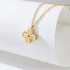 Corrente de clavícula flor de titânio aço feminino outono e inverno colar flor de zircônia colar de aço titânio nicho uma geração de cabelo