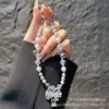 Corrente de Celular Original com Cristal, Pérolas Tianyu Guohua e Pingente de Borboleta Resistente, Estilo Coreano e Japonês, Alça de Celular Versátil de Luxo Leve