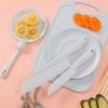 Cuchillo para niños de jardín de infantes disponible, vajilla de educación temprana, tabla de cortar de plástico para enseñanza, cuchillo para cortar melón y fruta, cuchillo para pastel