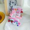 Coreano Infantil Hairpin Feminino Princesa Bebê Bonito Candy Color Acessórios para o Cabelo Internet Vermelho Arco-íris Pequeno Grampo de Cabelo Borda Cocar