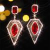 Europa e Estados Unidos temperamento transfronteiriço brincos de strass de vitral brincos triangulares de moda feminina joias de orelha Amazon
