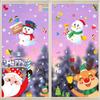 Pegatinas Navideñas Papá Noel Renos Copos de Nieve Pegatinas para Vidrio Bolas Colgantes Transfronterizas Muñeco de Nieve Feliz Navidad Pegatinas Estáticas