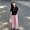 Conjunto de Roupa Moda Outono para Meninas 2026, Camiseta de Manga Longa Falsa Duas Peças Super Popular para Crianças, Roupa de Alta Qualidade para Crianças Mais Velhas