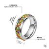 Anillo Giratorio Colorido de Acero de Titanio con Diamantes de Venta Caliente de Amazon para Mujer Estilo Europeo y Americano Anillo de Circonita de Acero Inoxidable