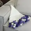 Manta com Buquê de Rosas Cor-de-Rosa Produto Acabado Manta de Lã Tricotada à Mão Presente de Dia dos Namorados Dia dos Professores Presente de Natal