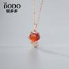Collar de zorro de plata esterlina s925, cadena de clavícula femenina, colgante de granate con bonito animal para estudiantes, Taobao, generación de cabello popular