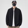 Cardigã Suéter Tricotado Masculino Primavera, Outono e Inverno 2025 Novo Tendência Bonito Cor Sólida Versátil Casual Solto Jaqueta Masculina