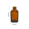Botella Cuadrada de Vidrio Marrón para Aceite Esencial, Botella a Prueba de Luz para Esencia, Botella con Gotero para Loción, Botella Pequeña