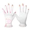 Guantes de golf para mujer, coreanos, antideslizantes, de malla transpirable, de medio dedo, para pantalla táctil, para mano izquierda y derecha, 1 par