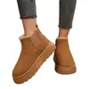 Amazon Comércio Exterior Tamanho Grande Botas de Neve com Solado Grosso 2025 Estilo Quente de Inverno Forradas com Lã Quente Pelo Bota Única Pronta para Venda