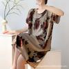 Camisón Extra Largo de Algodón Seda Estilo Coreano para Mujer Manga Corta Talla Grande Pijama Verano Algodón Artificial Suelto y Cómodo Ropa para el Hogar
