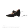 Bailarinas de tacón alto estilo francés para mujer, nuevo modelo otoño 2026, Mary Janes de tiras cruzadas, tacones altos, suaves y elegantes