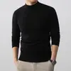 9 Colores DisponiblesSuéter para Hombre 2025 Otoño/Invierno Nuevo Estilo Cuello Alto Medio Color Sólido Casual Capa Base Ropa de Punto para Hombre
