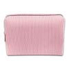 Bolsa de Cosméticos Rayada de Moda Europea y Americana para Mujer, Neceser Portátil Impermeable, Bolsa de Almacenamiento para Cosméticos de Seersucker Suave y Ligera