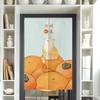 Nova cortina de porta decorativa de gato laranja cortina de partição de banheiro quarto haste telescópica sem furos tecido de cortina feia cortina de porta meia cortina