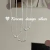 Joia de prata de design de nicho coreano Namdaemun S925 prata esterlina colar de contas redondas texturizadas minimalista e único para sobreposição