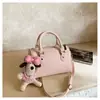 Bolso de Mujer con Patrón de Lichi, Bolso Boston Blanco, Bolso de Mano, Versátil para el Trabajo, Sensación de Alta Gama, Doble Hebilla, Bolso de Moda Popular para Mujer
