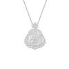 Collar de Calcedonia Blanca Hielo Natural para Mujer, No se Desvanece, Nuevo Collar con Colgante de Buda Hielo Blanco Chinoiserie Plata 925