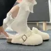 Zapatos Peludos Birkenstock Más Vendidos para Mujer Zapatillas Cerradas para Exteriores de Media Caña para Mujer 2026 Invierno Nuevo Estilo Hebilla Zapatos de Algodón Peludo