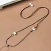 Cordão Trançado Fino Feito à Mão Pingente de Jade Ágata Âmbar DIY Cordão para Colar com Pingente de Combinação Livre Versátil