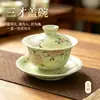 Taza de té de hortensias pintada a mano con platillo, juego de té de cerámica Kung Fu para uso doméstico, taza de maestro estilo chino, taza de té personal