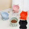 1 pieza Tazón de cerámica lindo para gatos elevado Diseño elevado Comedero Protege la columna vertebral del gato Anti vómitos Tazón para gatos de cara plana Gatito Perros pequeños Levantar Inclinado Comedero para gatos Platos para mascotas