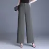 Pantalones de traje elegantes de pierna ancha ajustados con caída Casuales para mujer Novedad Primavera/Verano 2026 Pantalones rectos versátiles de cintura alta