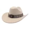 Aliexpress Amazon Nuevo Estilo Étnico Sombrero de Jazz Sombrero de Lana Sombrero de Ala Ancha Sombrero de Vaquero Occidental Yzd058