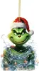 Adorno Navideño del Grinch Decoración para Árbol de Navidad Suministros para Arreglos Festivos Colgante Acrílico Adorno Colgante Navideño para el Hogar