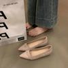 Mocasines planos suaves de hada estilo francés Nueva Primavera con falda Zapatos de gamuza de punta para realzar la altura Petite
