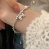 Pulseira Laço Gipsophila Nicho High-end Luz Luxo Elegante Estilo Francês Joias Elegantes Ajustável e Exquisita