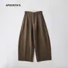 Pantalones de Negocios Casuales Transfronterizos Apo para Mujer Otoño Sueltos Adelgazantes Pierna Ancha Pantalones Scimitar Caída Resistentes a las Arrugas Pantalones Largos