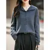Nuevo cárdigan de punto liso estilo 'old money' para mujer Otoño/Invierno 2026, chaqueta suéter rejuvenecedora, top exterior grueso, moderno