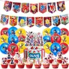 Circo Digital Tema de Aniversário Festa Decoração Suprimentos Banner Bandeira de Papel Mastro Bandeira Balão Saco de Presente Conjunto