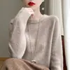 Nuevo estilo, corte relajado, transfronterizo, tejido de siete agujas, suéter de cuello redondo para mujer, top de punto, listo para usar, suave y amigable con la piel, corte holgado y cómodo para el invierno
