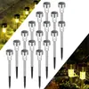 Lámpara solar transfronteriza para césped, patio, jardín, luz nocturna decorativa para exteriores, impermeable, tubo pequeño, luz de inserción de piso, luz nocturna