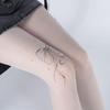 Meias Finas de Seda Branca Femininas Borboleta da Lua Seda Fina Meias Lolita Tatuagem Pele Beleza Subcultura Tatuagem Meia-calça Sexy