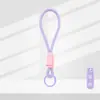 Lanyard de Color de Moda con Llavero de Peluche Trenzado Corto para Teléfono Hebilla Única Hebilla Sola Fabricante de Colgante de Llavero de Peluche En Stock Fuente