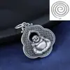 Pingente Vintage 999 Guanyin Maitreya Flor Seda Oca Auspicioso Estátua de Buda Colar com Pingente de Buda em Prata Esterlina para Homens e Mulheres